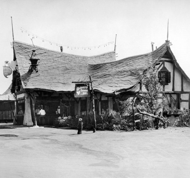 Vintage photo of the Tam O'Shanter's original storybook-style building.