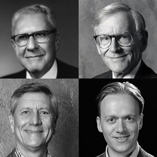 Portraits of Ryan Wilson, Richard Frank, Lawrence Frank, and Theodore Van de Kamp