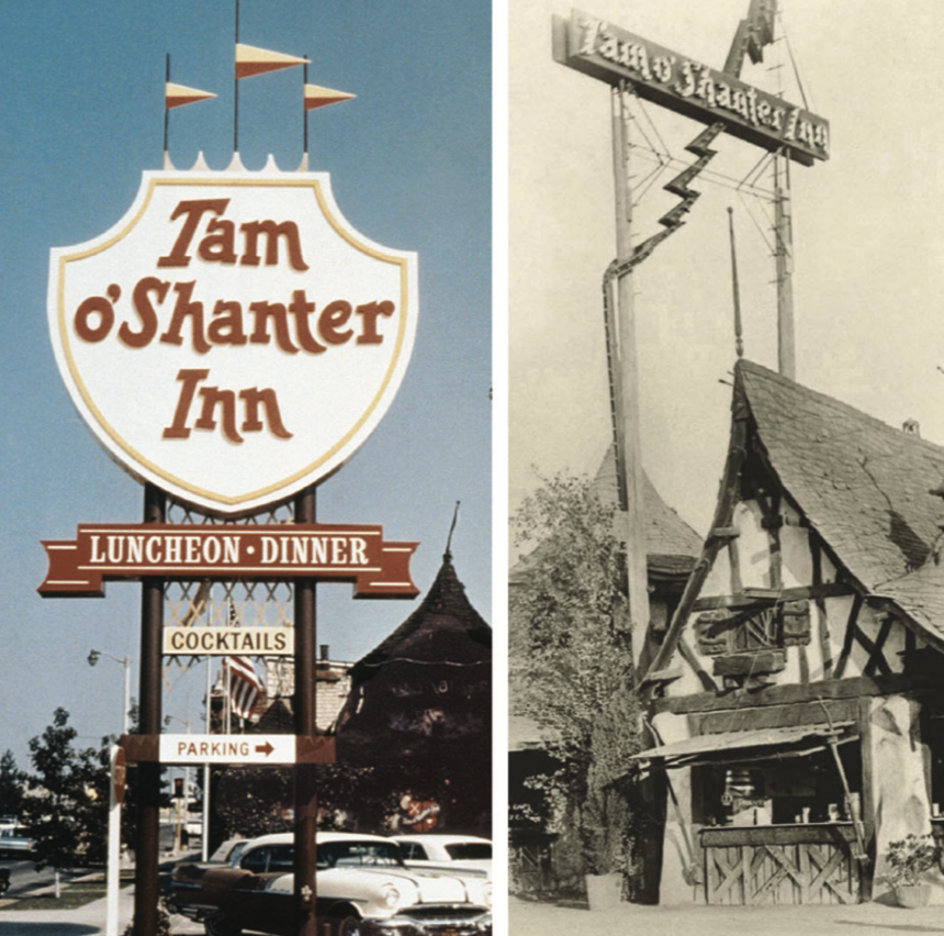 Classic images of the Tam o'Shanter sign circa 1960 and one circa 1935