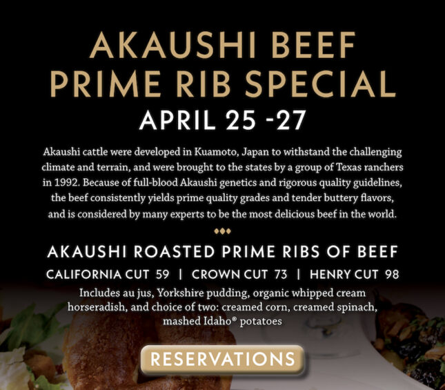 Akaushi Beef Prime Rib Special