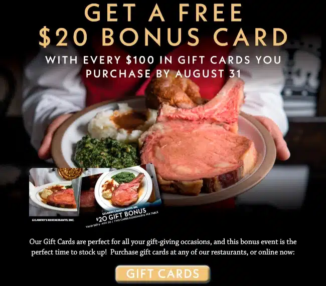 Summer Gift card promotion 2026 Side Door Corona del Mar