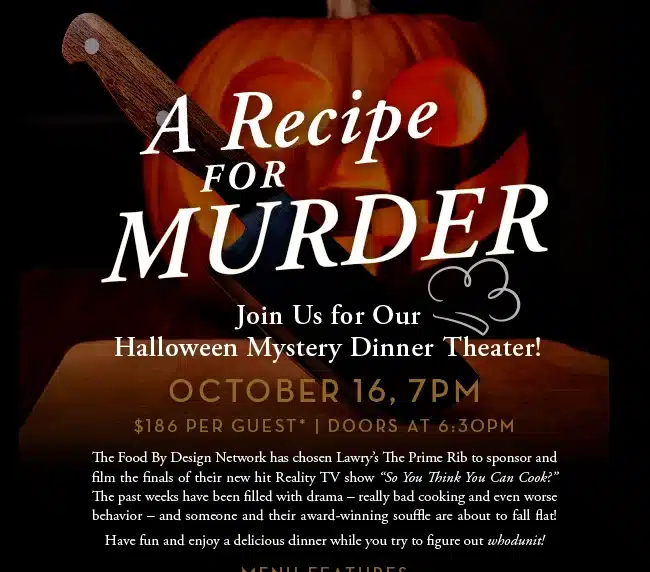 Murder Mystery A Recipe for Murder at Lawry's Beverly Hills